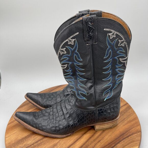 Senor De Los Cielos Boots Mens Size 11 Black Cowboy Western Print Crocodile main image 8